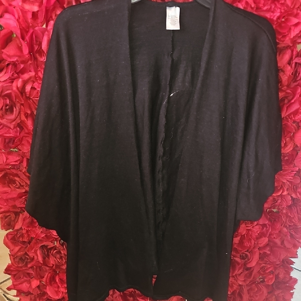 Women's Black Open Front Wide Sleeve Cardigan Size Large (No Tag)